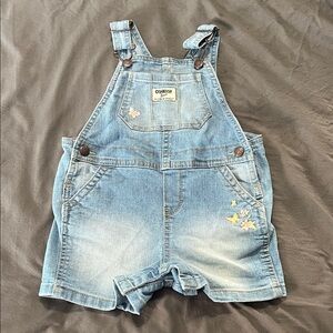 Denim overall shorts